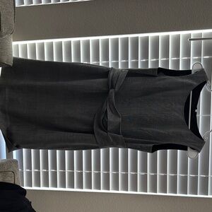 Elegant Black Checked Sleeveless Dress